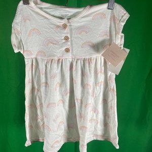 Grayson Mini Girl's Sz 4T Off White Rainbow Print Short Sleeve Dress